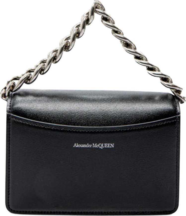 Alexander McQueen Mini 4 Ring Bag With Chain Black