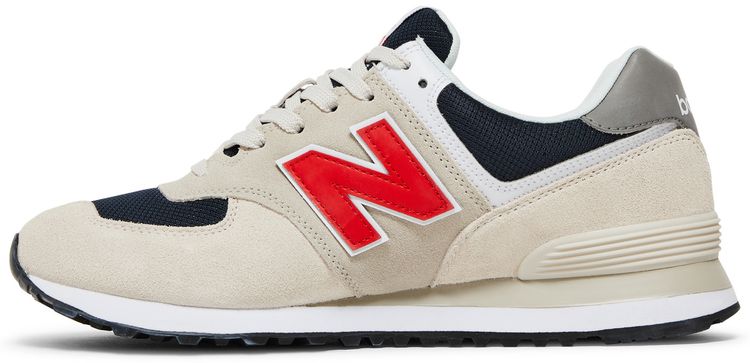 New Balance 574 Beige Red Blue