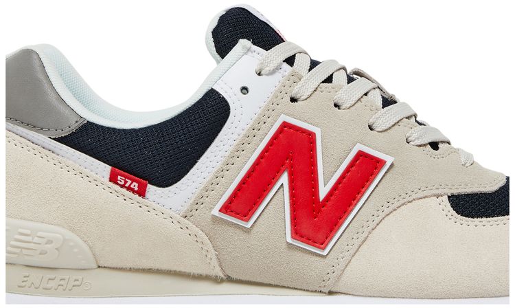 New Balance 574 Beige Red Blue