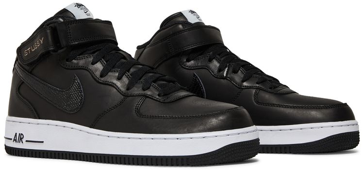 Stussy x Nike Air Force 1 Mid Black Snakeskin