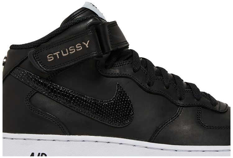 Stussy x Nike Air Force 1 Mid Black Snakeskin