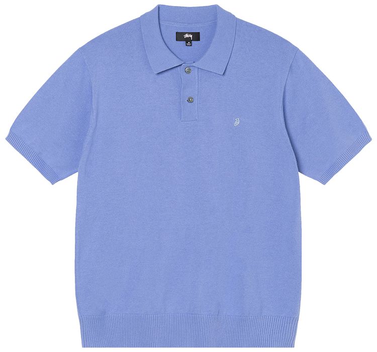 Stussy Classic Short Sleeve Polo Sweater Blue