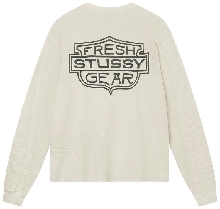 Stussy Light Waffle Knit Long Sleeve Crew Natural