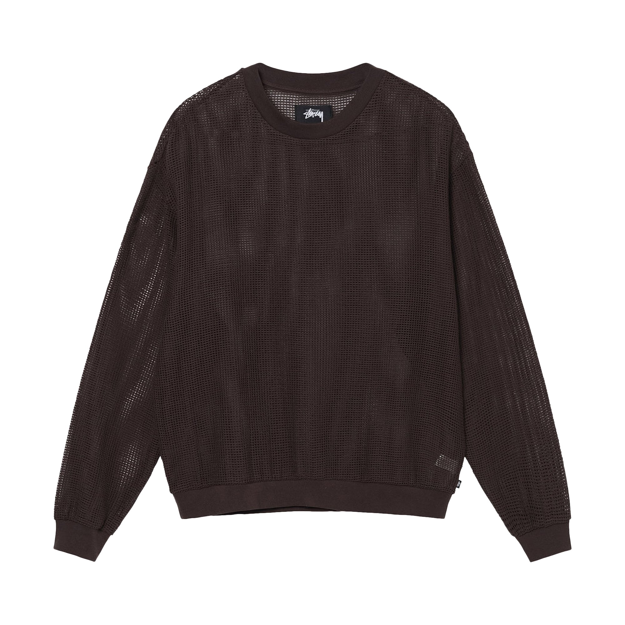 Buy Stussy Cotton Mesh Long-Sleeve Crew 'Brown' - 1140295 BROW | GOAT