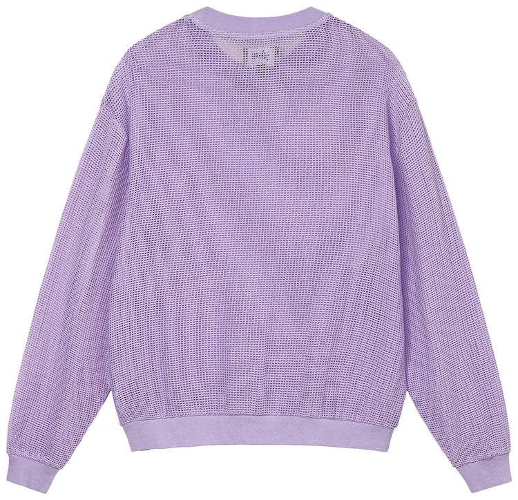 Stussy Cotton Mesh Long Sleeve Crew Lavender
