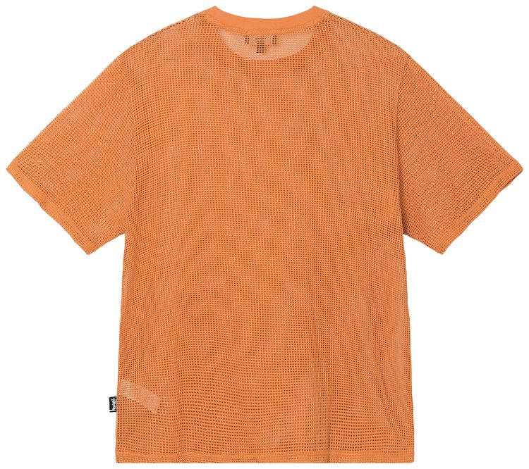 Stussy Cotton Mesh Short Sleeve Crew Orange