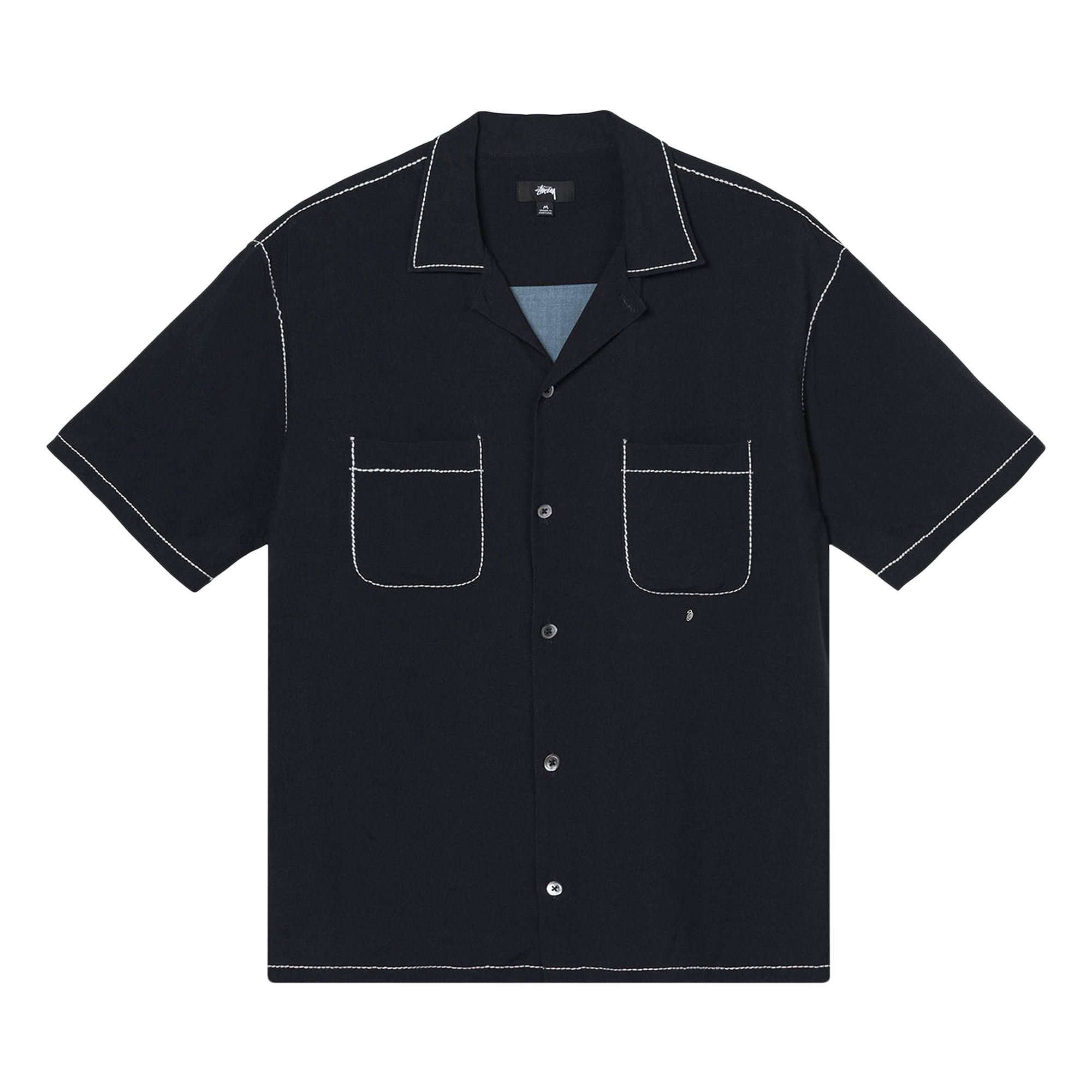 トップス STUSSY CONTRAST PICK STITCHED SHIRT Buy Stussy Contrast Pick Stitched Shirt 'Black' - 1110235 BLAC