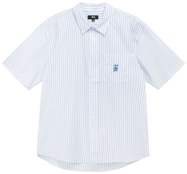 Stussy Boxy Striped Shirt Blue