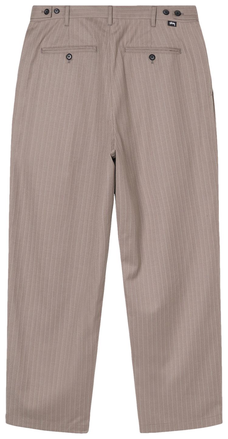 Stussy Striped Volume Pleated Trouser Light Brown
