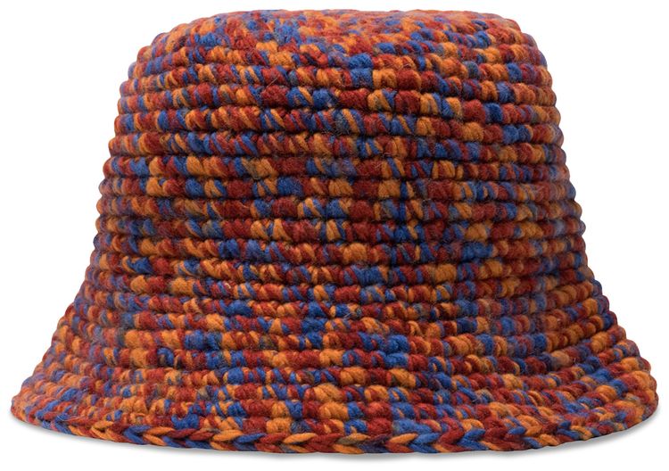 Stussy Melange Yarn Knit Bucket Hat Orange
