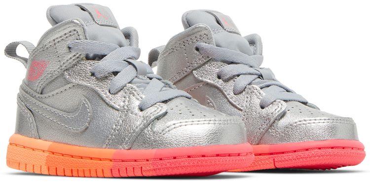 Air Jordan 1 Mid TD Metallic Silver Pink Crimson