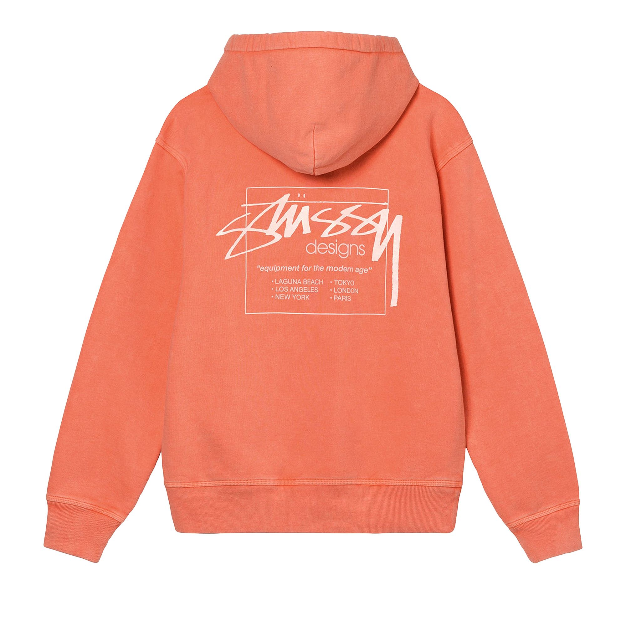 Stussy Dyed Stussy Designs Hoodie Peach Orange Men s Size L
