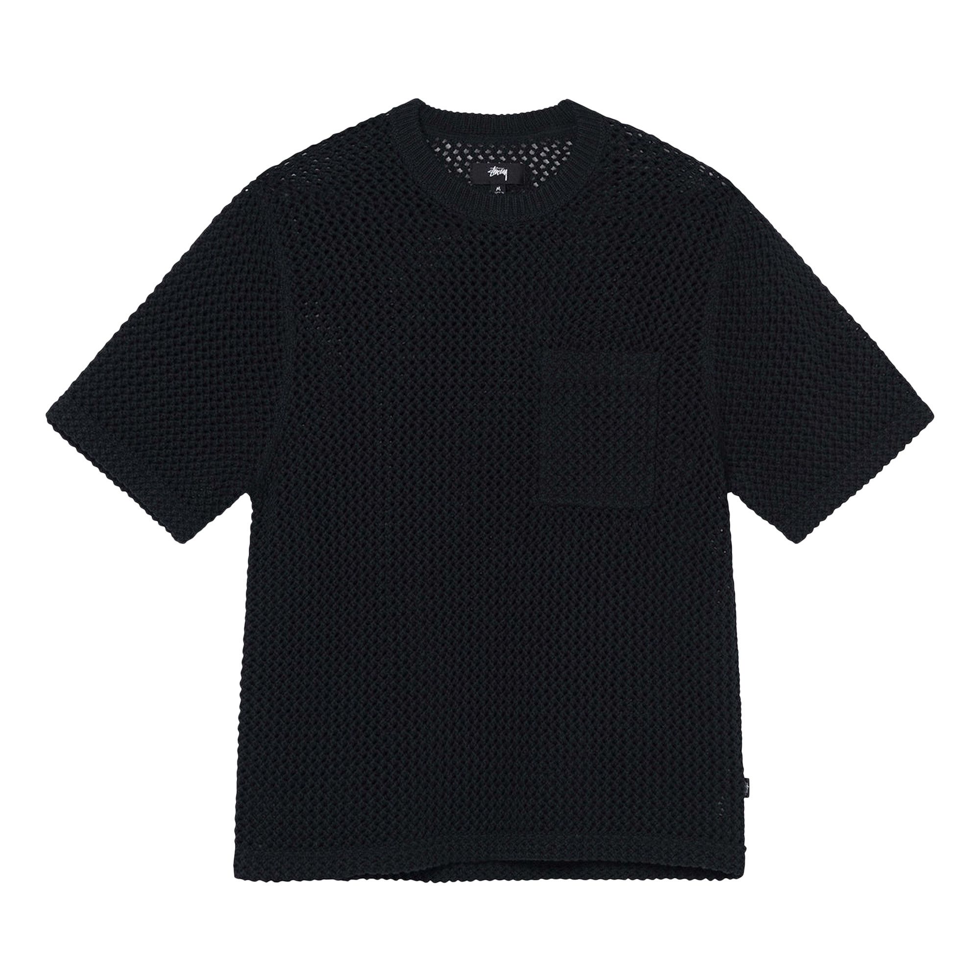 Buy Stussy O'Dyed Mesh Crew 'Black' - 1140297 BLAC | GOAT