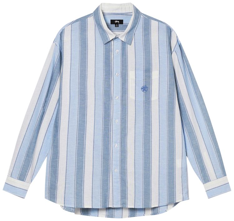 Stussy Wide Striped Shirt Blue Stripe