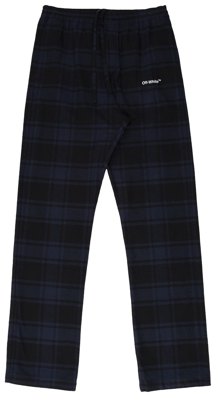 Off White Flannel Lounge Pants BlueWhite