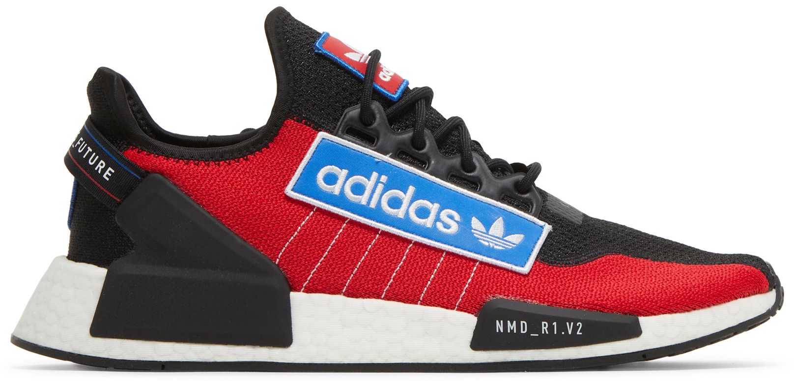 nmd r1 v2 white red blue