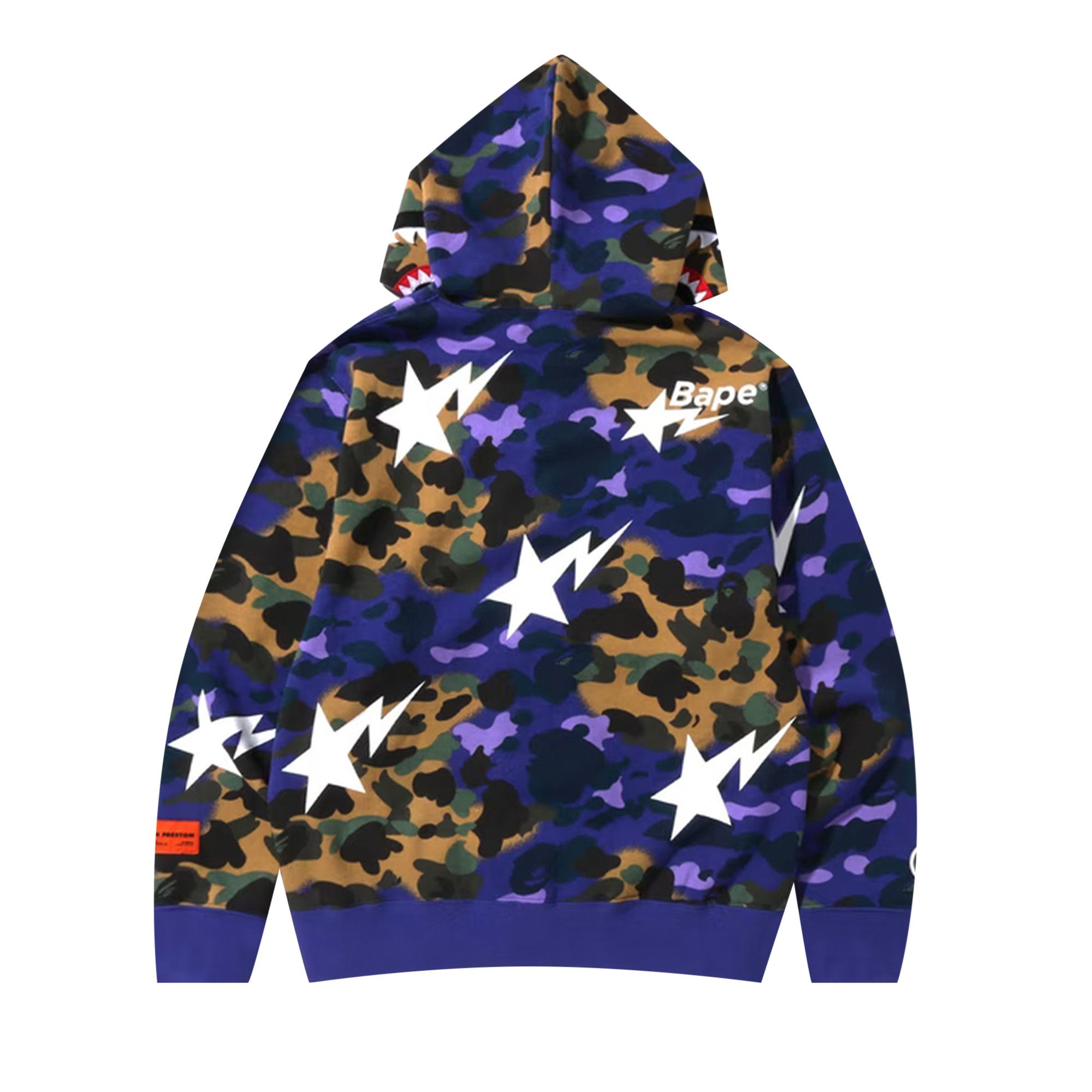 Buy BAPE x Heron Preston Mix 1st Camo Shark Relaxed Fit Full Zip Hoodie Purple 1I23 115 902 PURPLE GOAT
