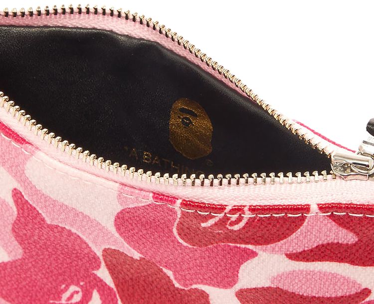 BAPE ABC Canvas Small Wallet Pink