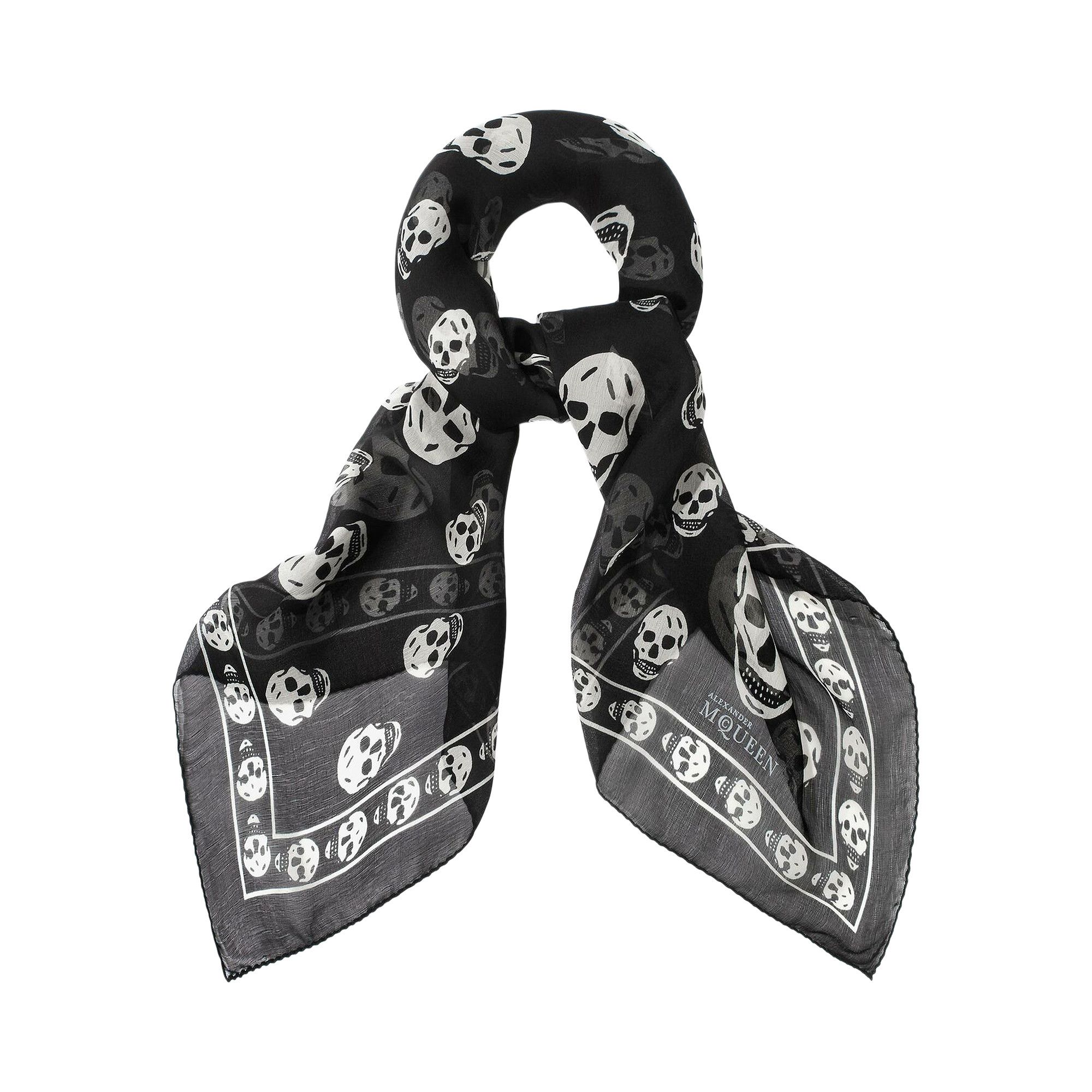 Buy Alexander McQueen Skull Silk Scarf Black 110640 3052Q 1078 GOAT