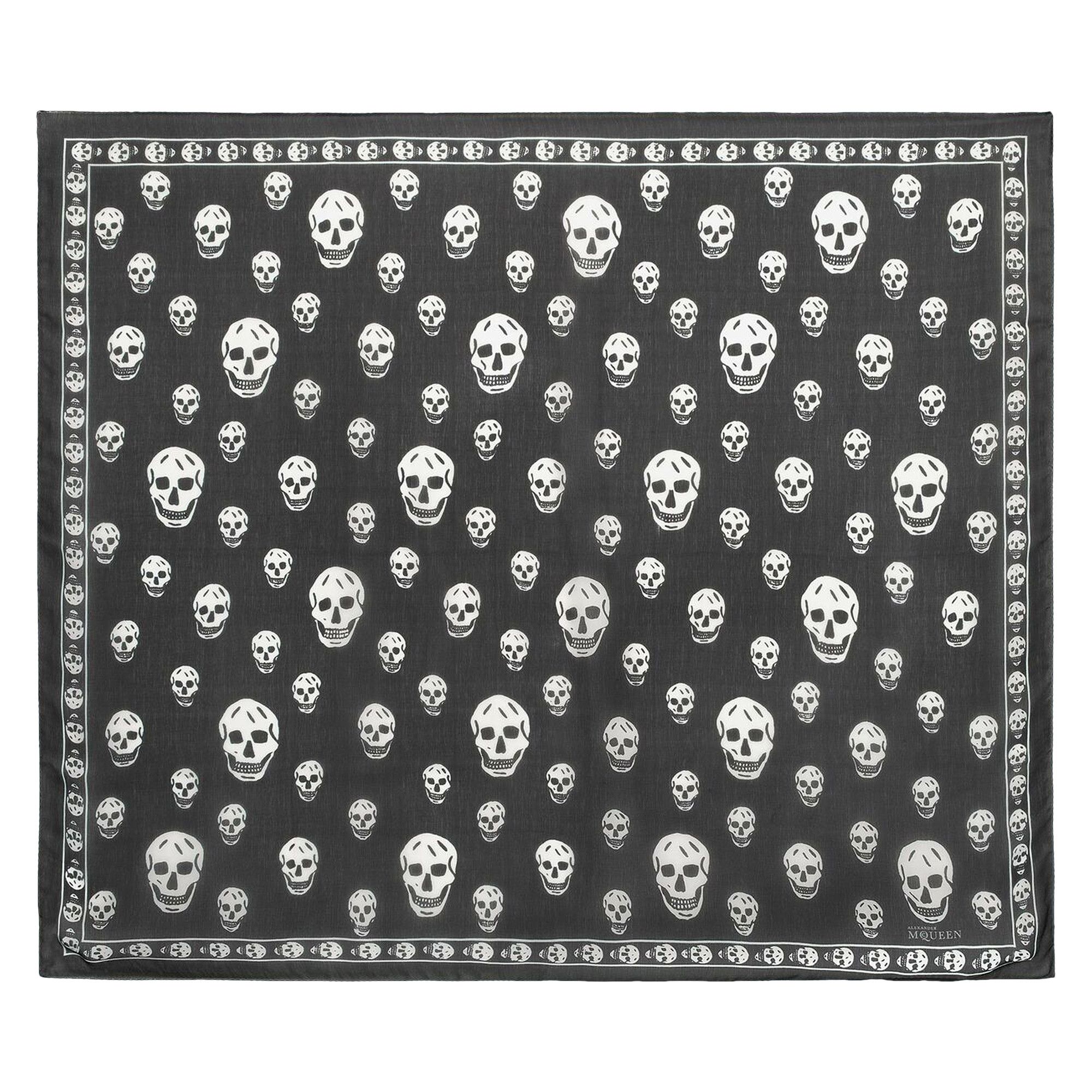 Buy Alexander McQueen Skull Silk Scarf 'Black' - 110640 3052Q 1078