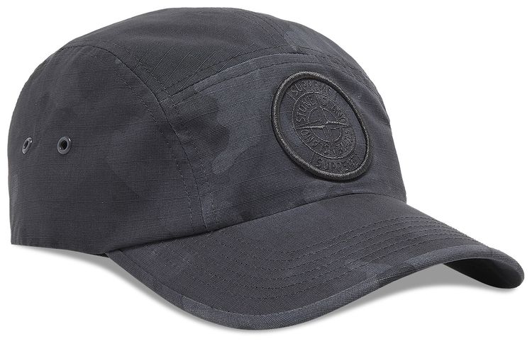 Supreme x Stone Island Reactive Ice Camo Camp Cap Black
