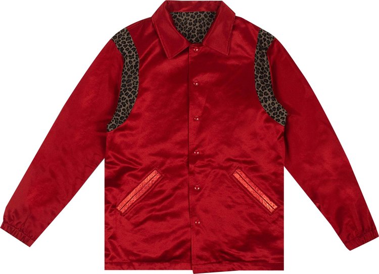 Just Don Satin Reversible Coaches Jacket 'Red'