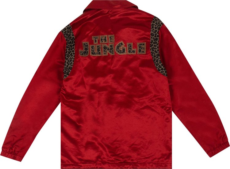 Just Don Satin Reversible Coaches Jacket Red