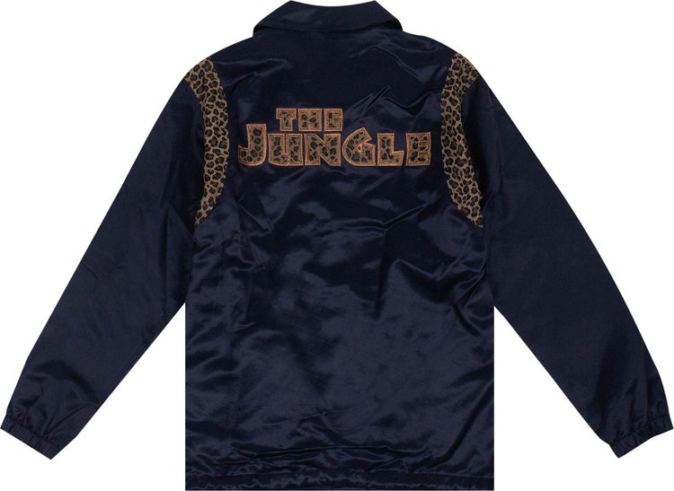 Just Don Satin Reversible Coaches Jacket Navy