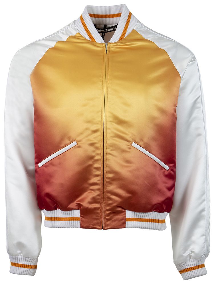 Palm Angels x The Webster Degrade Skull Sukajan Jacket WhiteOrange