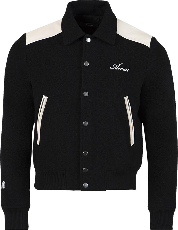 Buy Amiri Western Varsity Jacket 'Black' - PS22MOS018 001 BLAC | GOAT