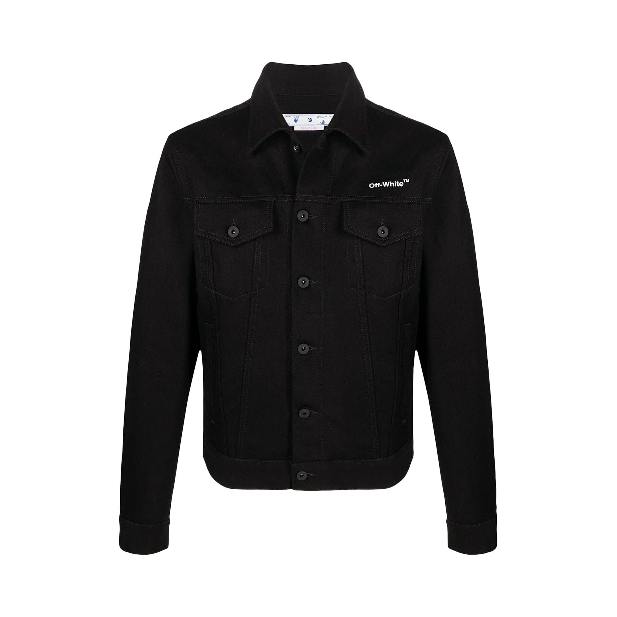 Buy Off White Diag Tab Slim Denim Jacket Black