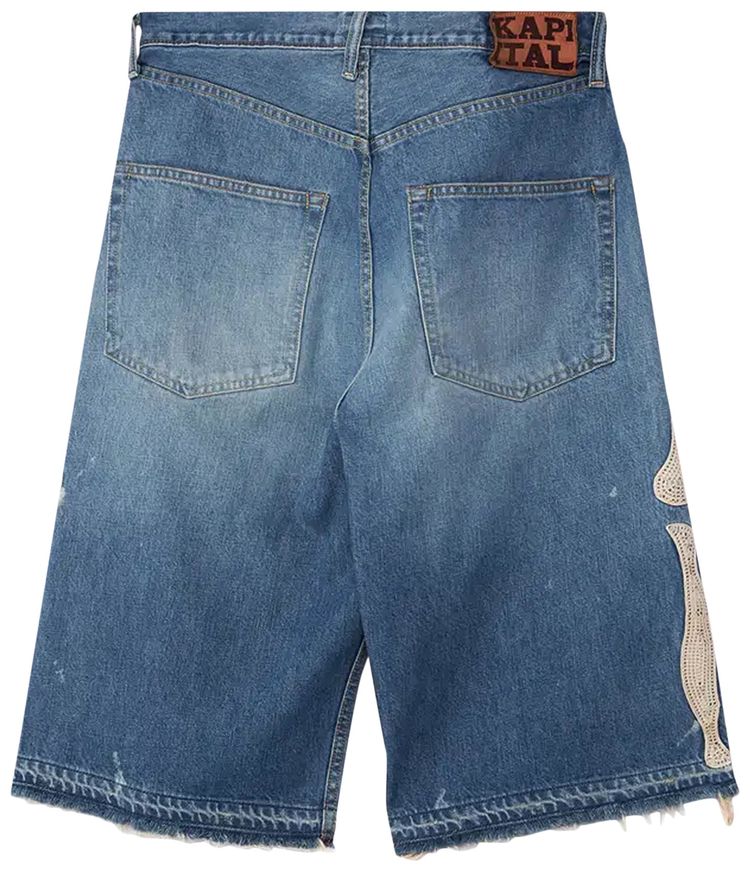 Kapital Bone 5 Pocket Denim Shorts Blue