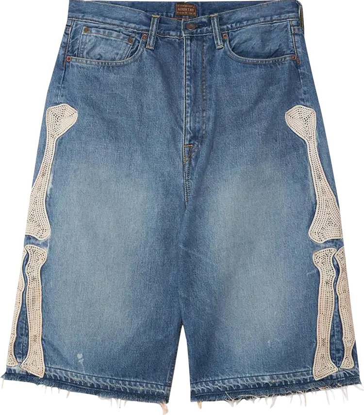 Kapital Bone 5 Pocket Denim Shorts 'Blue'