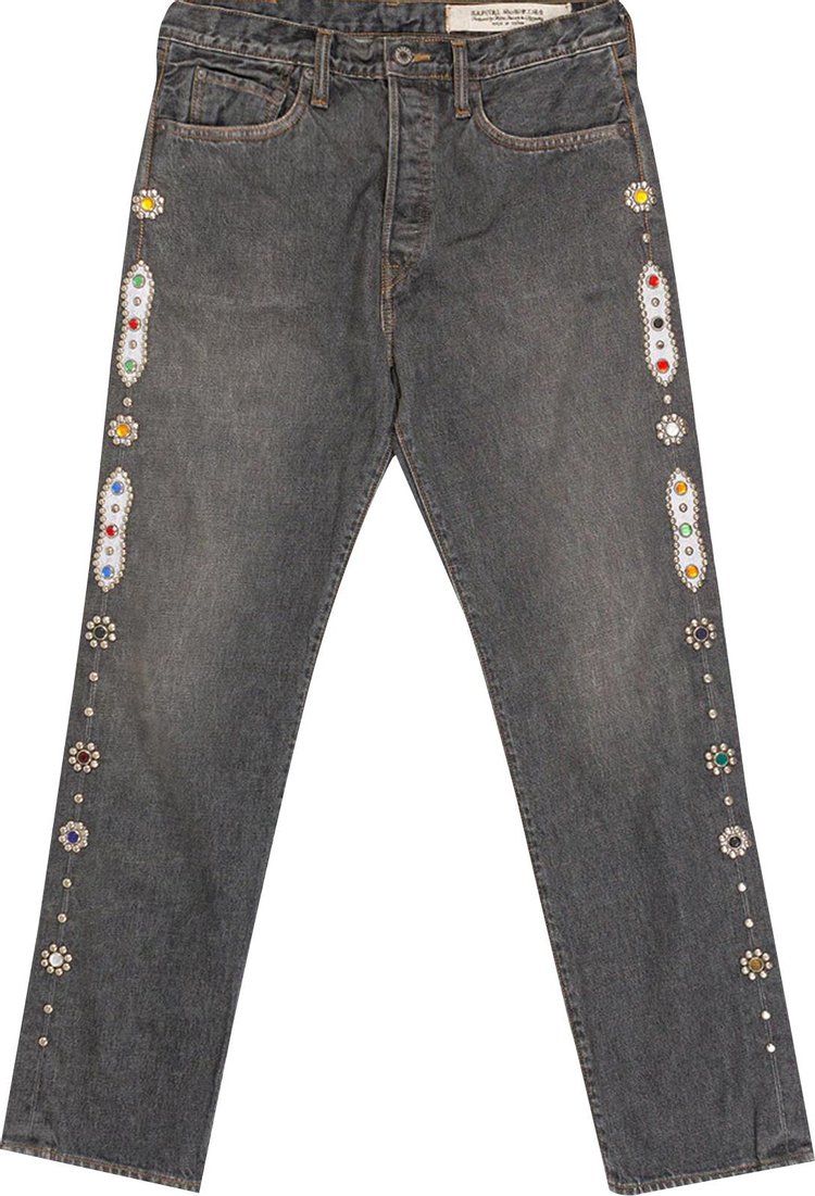 Kapital Monkey Cisco Studs 5 Pocket Denim Black