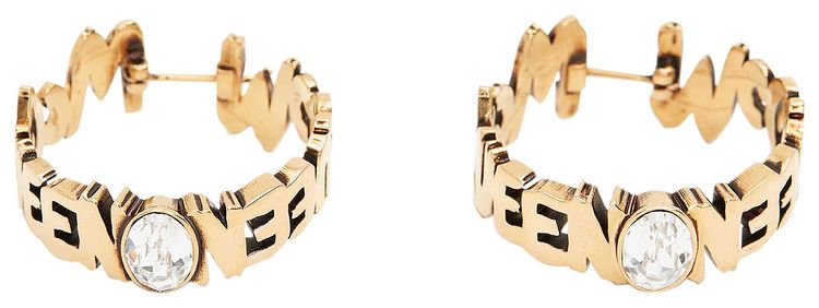 Alexander McQueen Graffiti Hoops Crystal