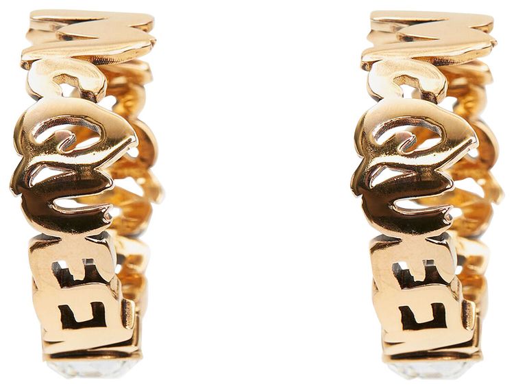 Alexander McQueen Graffiti Hoops Crystal