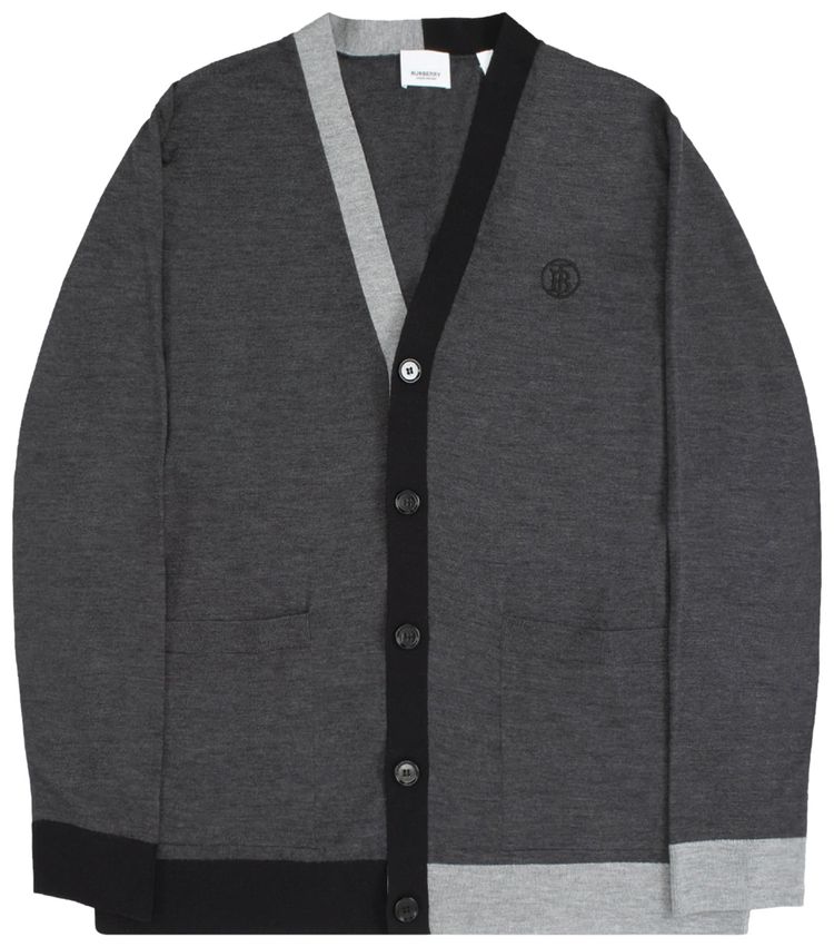 Burberry Knit Cardigan Sweater Charcoal