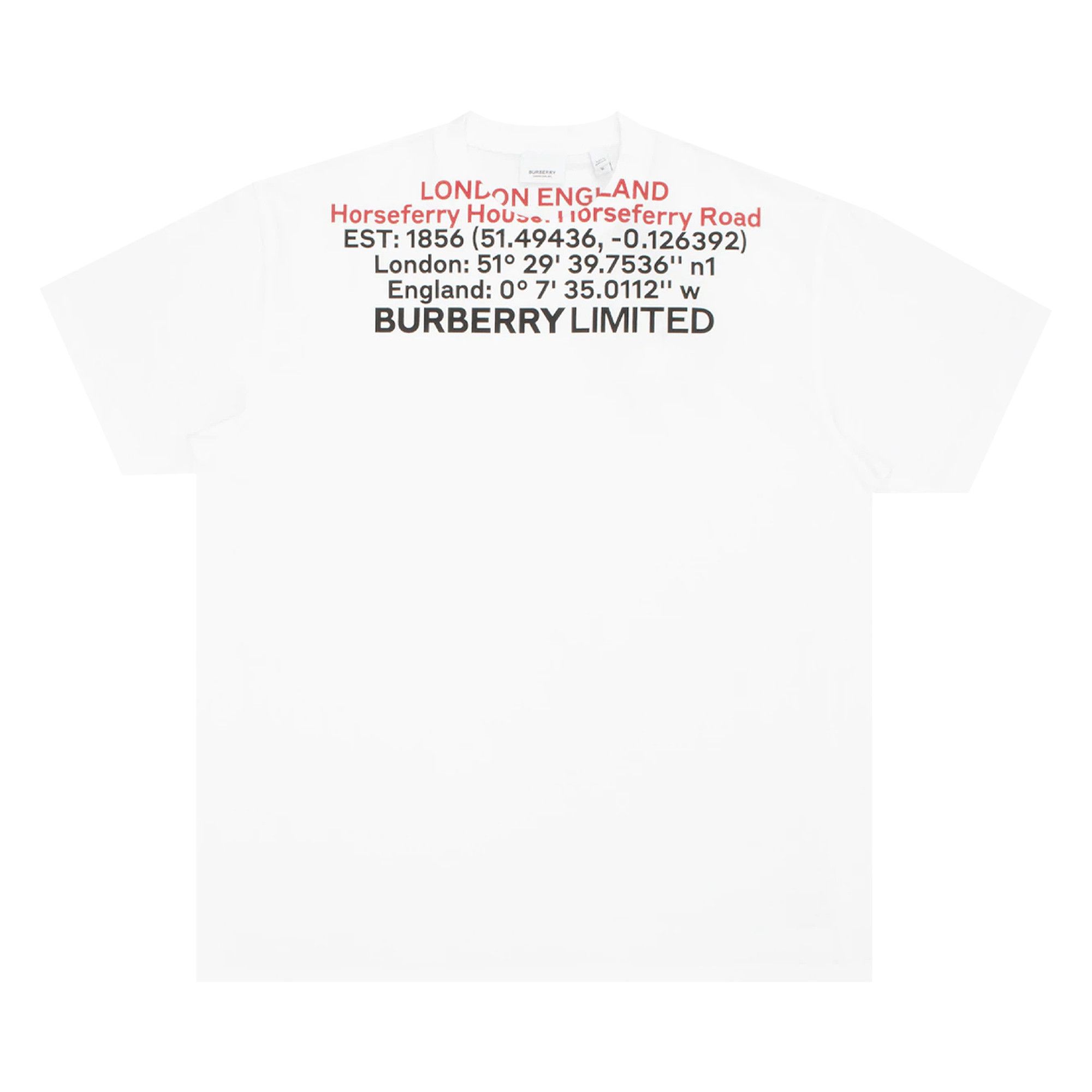 ★Burberry★ Location Print Short Sleeve T-Shirt White 80483 Buy Burberry Short-Sleeve Design T-Shirt 'White' - 8048323