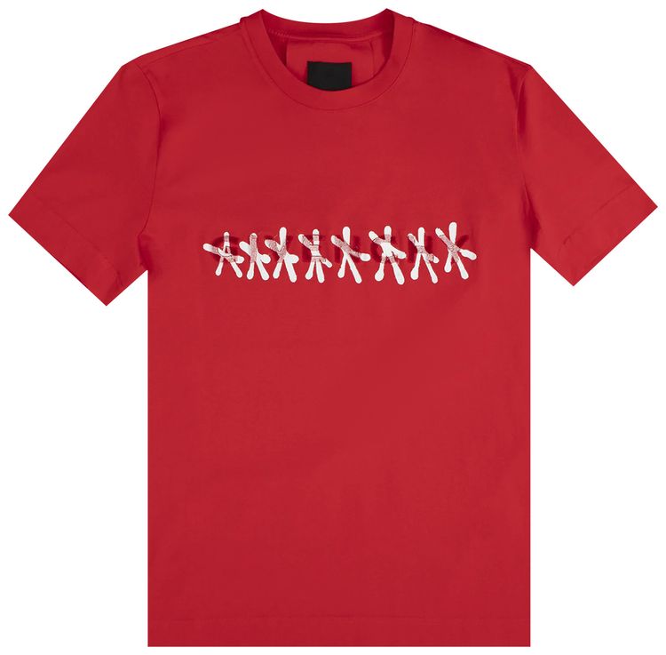 Givenchy Tufting Overprint Slim Fit T Shirt Red