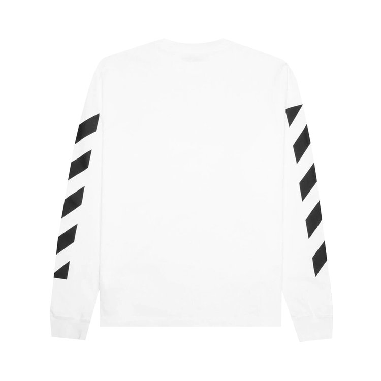 Off White Diag Helvetica Skate Long Sleeve Tee WhiteBlack