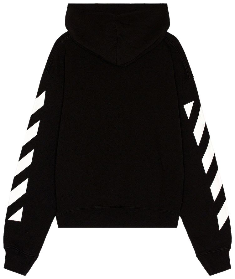 Off White Diag Helvetica Over Hoodie BlackWhite