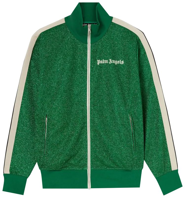 Palm Angels Lurex Track Jacket GreenWhite