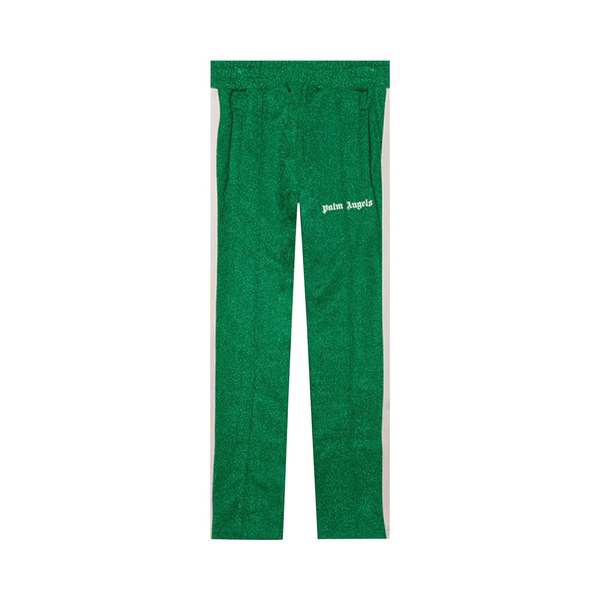 Buy Palm Angels Lurex Track Pants 'Green/White