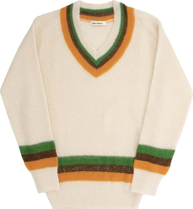 Wales Bonner Sant V-Neck Sweater 'Ivory'