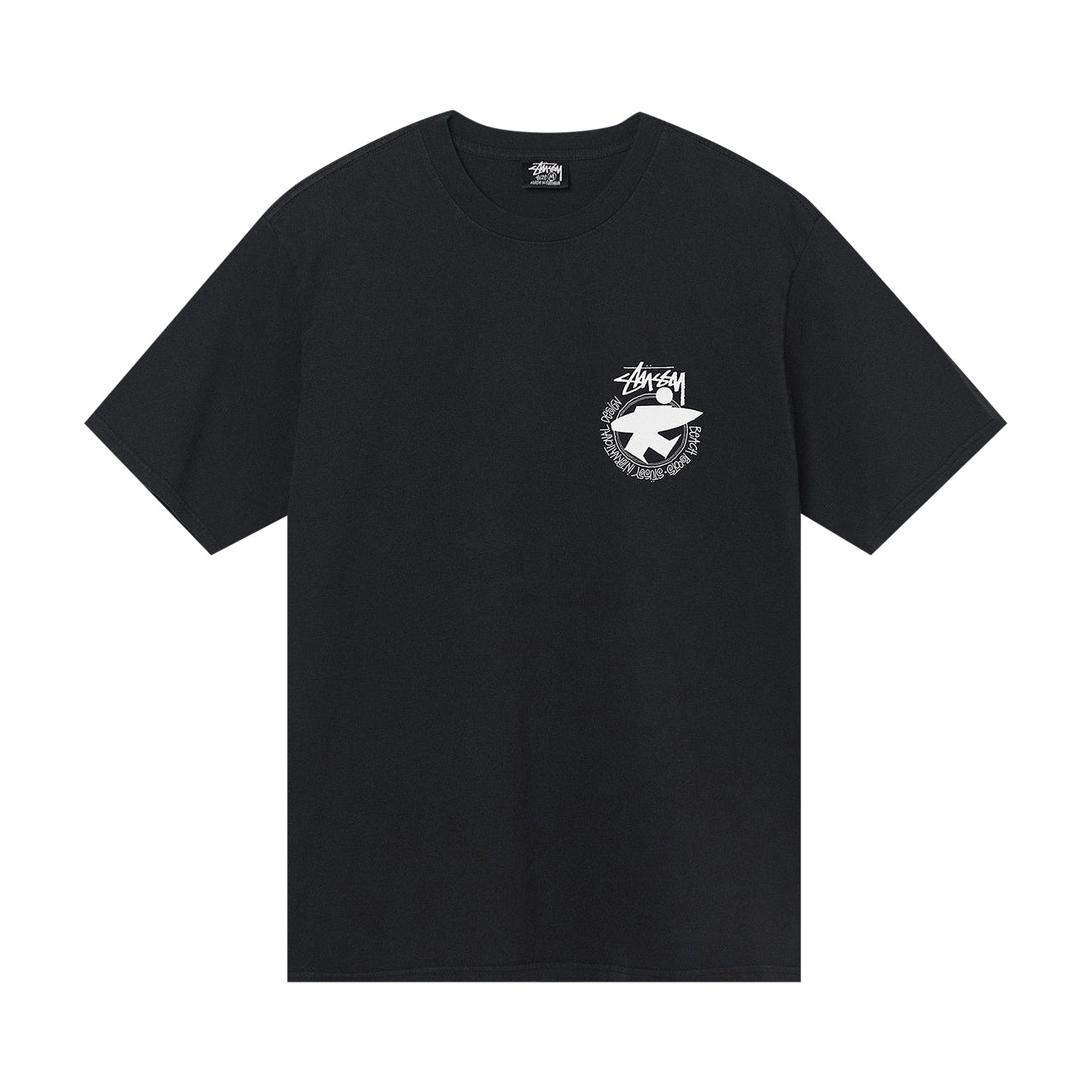 Buy Stussy Beach Roots Pigment Dyed Tee 'Black' - 1904800