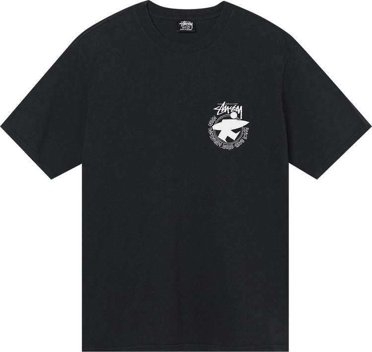 Stussy Beach Roots Pigment Dyed Tee 'Black' | GOAT CA