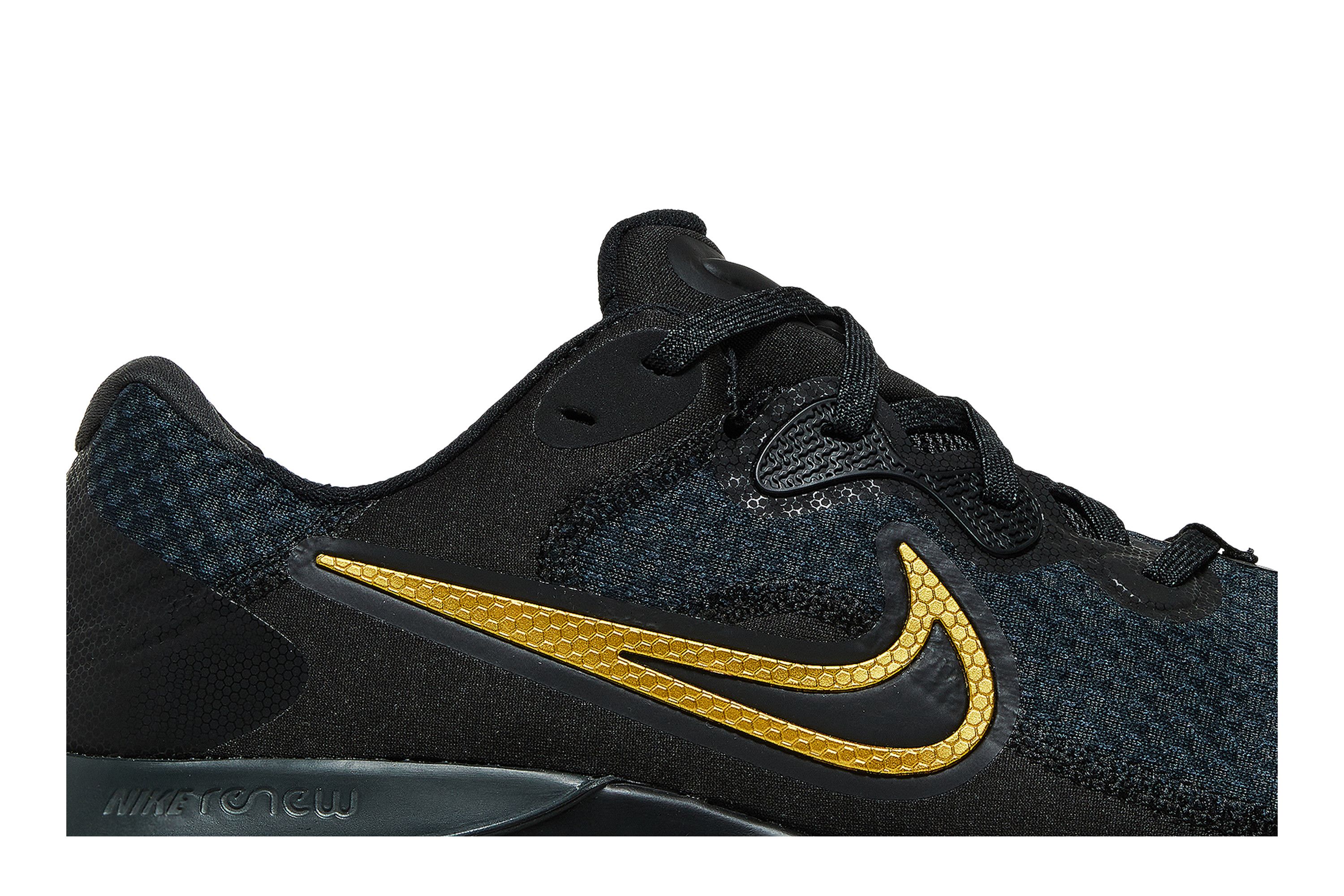 Nike black and gold tennis shoes hotsell