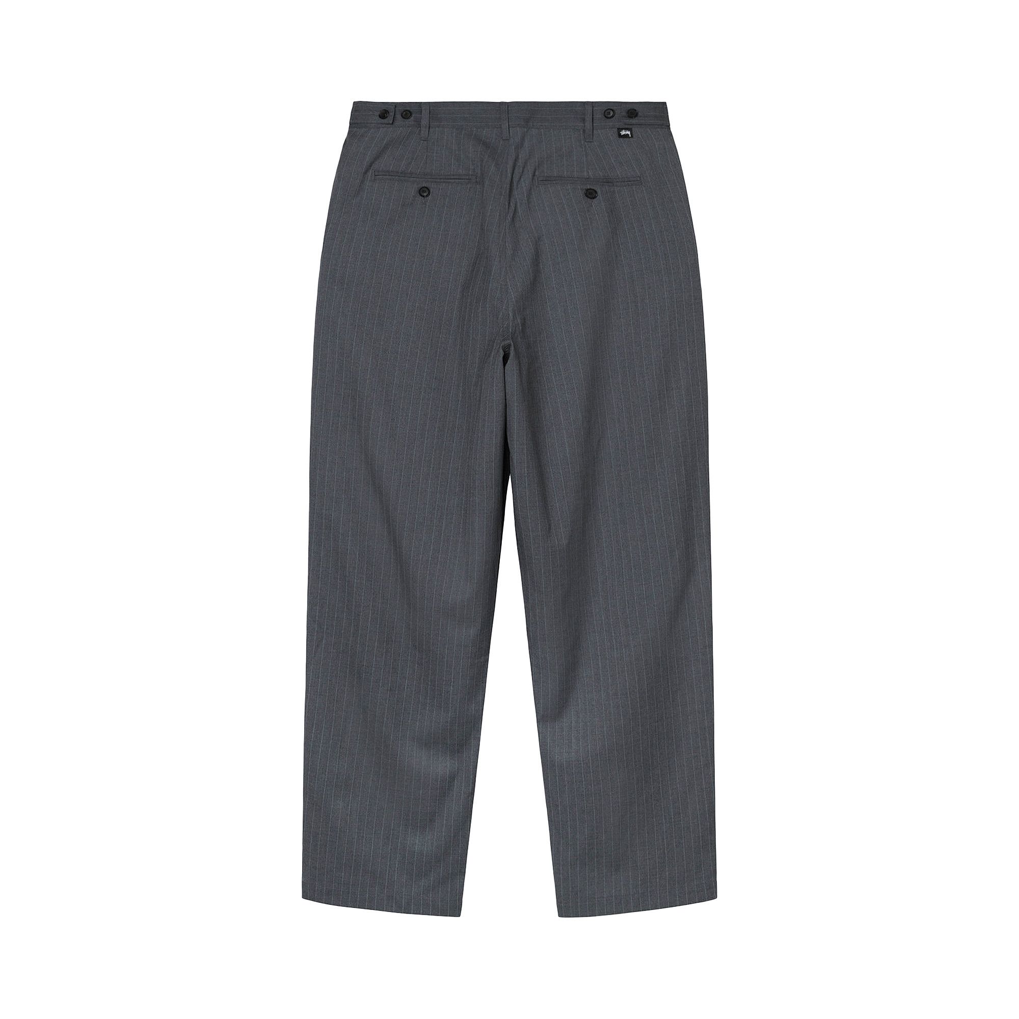 Buy Stussy Striped Volume Pleated Trouser 'Grey' - 116538 GREY | GOAT