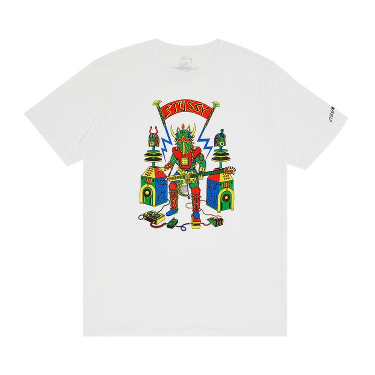 Stussy x Will Sweeney Robot Guitar Tee White