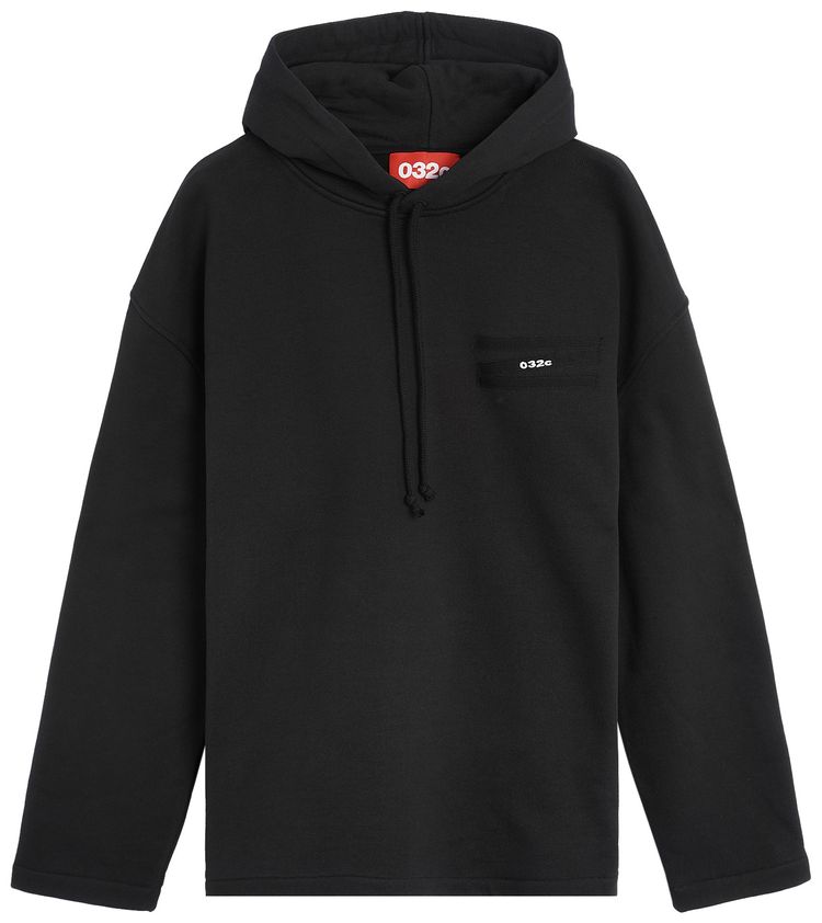 032C Circular Knit Boxi Hoodie Black